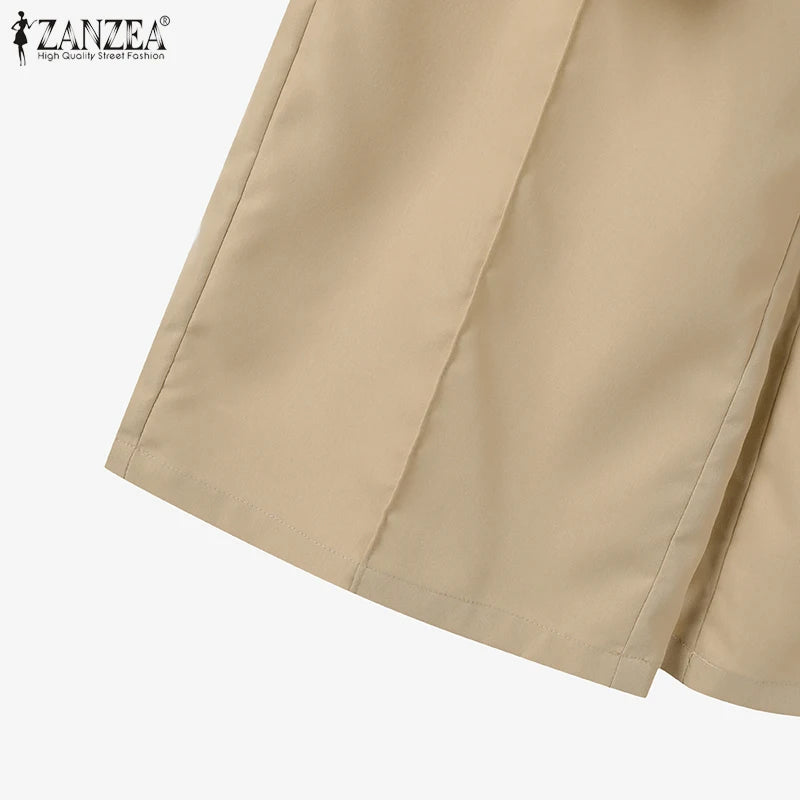 Élégant Chic femmes 2 pièces ensembles ZANZEA femme 2025 mode 2 pièces tenues costumes sans manches Blouses et pantalons à jambes larges ensembles