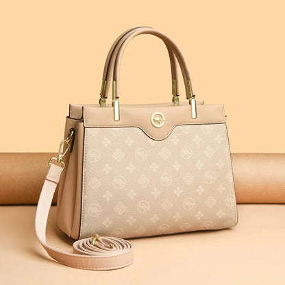 Sac fourre-tout rétro de grande capacité, sac à main imprimé couleur assortie Simple, cadeau pour maman, sac à bandoulière Simple, fermeture à glissière, autre matériau