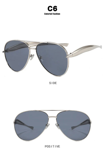 Lunettes de soleil rondes et épaisses en métal pour femmes, monture ronde et épaisse, Style célèbre, décontractées, Protection UV400