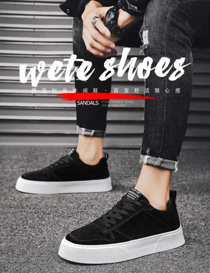 Mocassins en cuir pour hommes, chaussures décontractées, confortables, Skatebaord, plates, polyvalentes, nouvelle collection printemps 2025