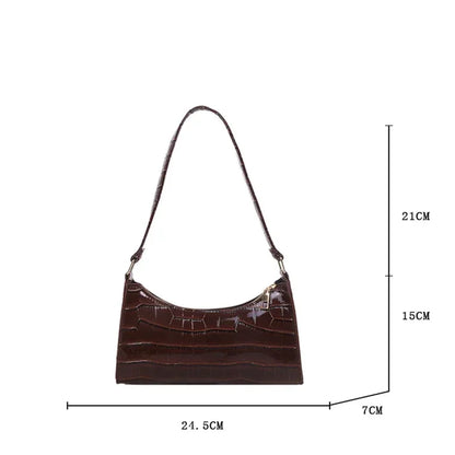 Sacs à main et bourse rétro motif Alligator pour femmes, petits sacs à bandoulière sous les aisselles, pochette fourre-tout en cuir PU de bonne qualité pour dames