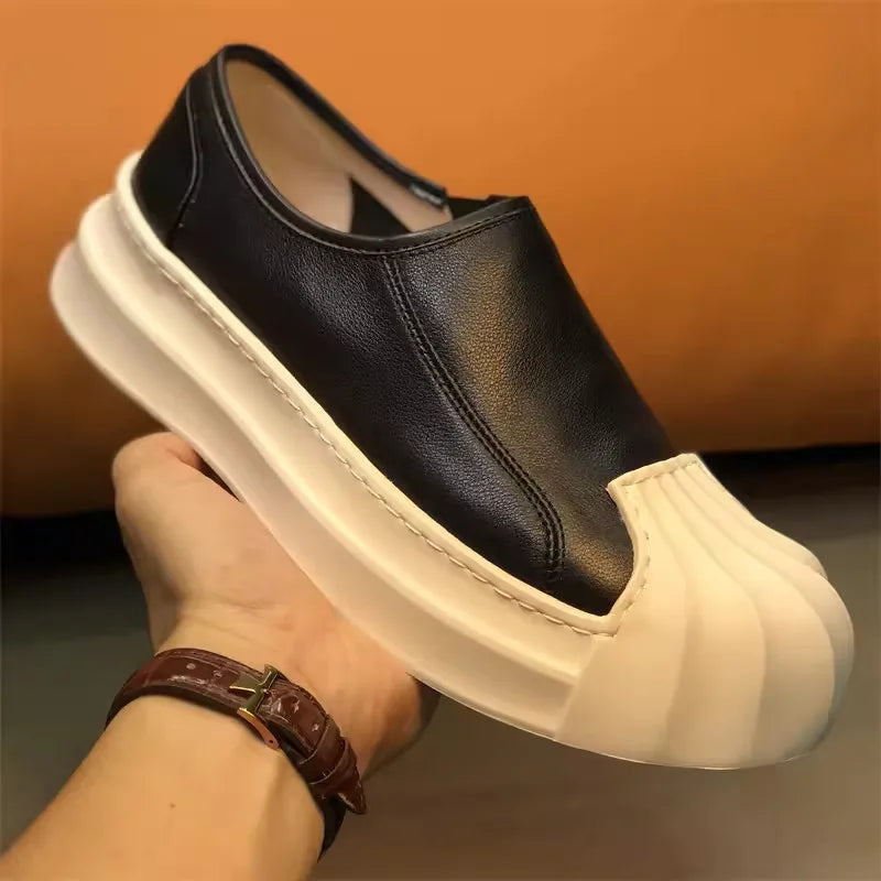 Chaussures plates respirantes en cuir véritable pour hommes, chaussures décontractées, blanc, noir, marron, mode de créateur, recommandé