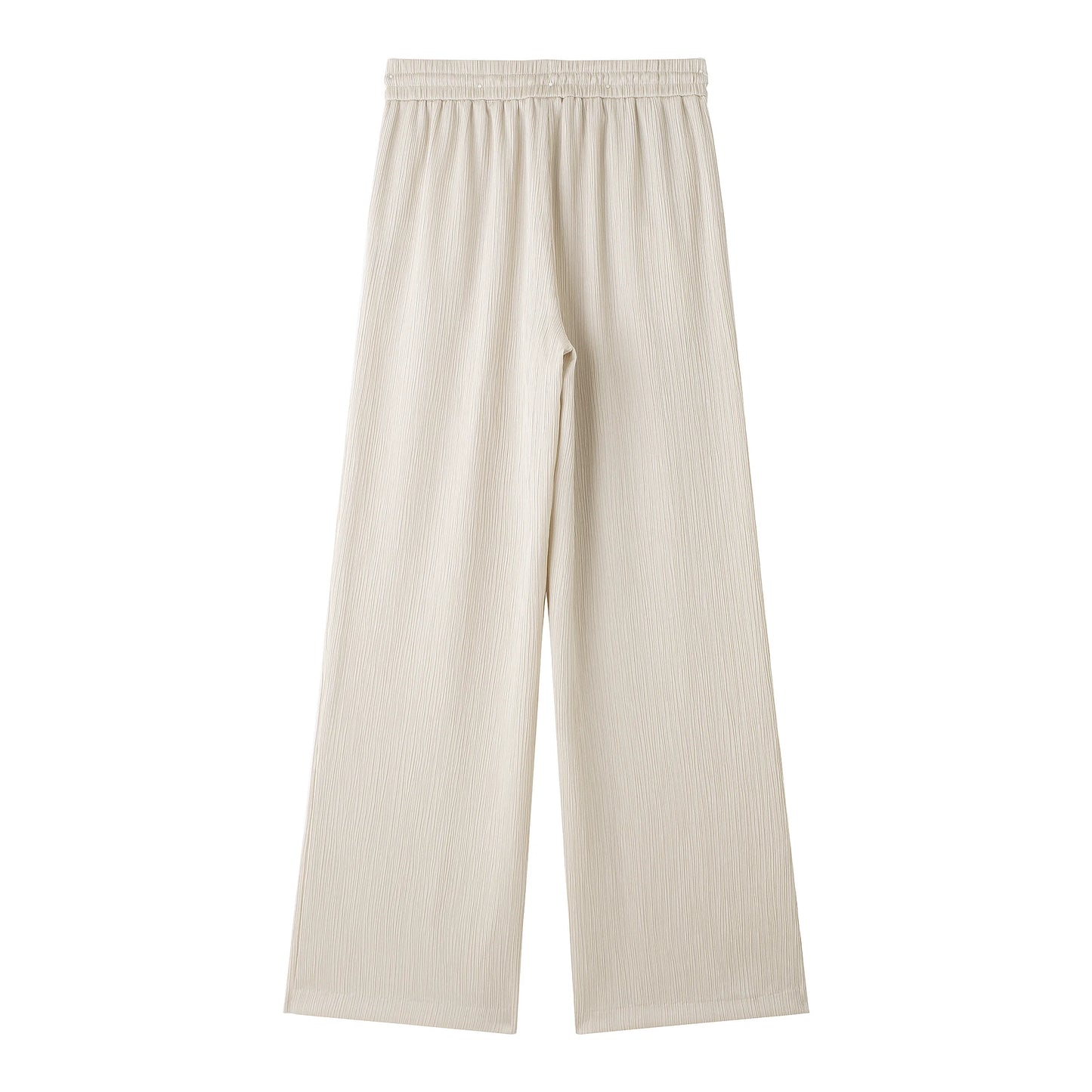 TRAFZA 2024 femmes 2 pièces ensemble taille élastique poche plis décorer pantalon à jambes larges + solide simple boutonnage fente ourlet Blouse haut