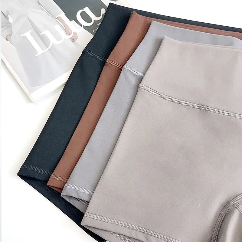 Short de motard de sport pour femmes, sensation nue, taille haute, Yoga, Push Up, Leggings de Fitness, contrôle du ventre, Slim