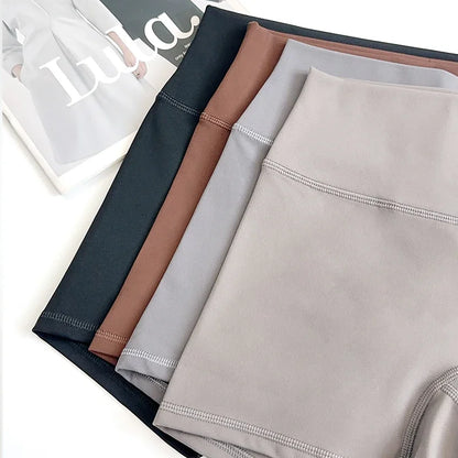 Short de motard de sport pour femmes, sensation nue, taille haute, Yoga, Push Up, Leggings de Fitness, contrôle du ventre, Slim