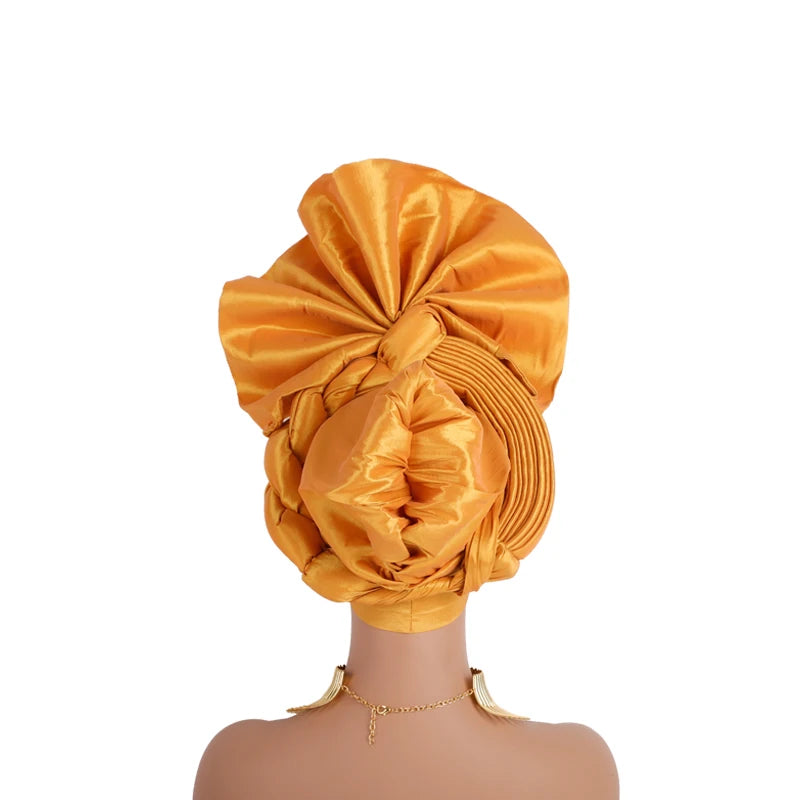 NigWin-Turban Africain de Haute Qualité pour ixde Mariage, Cravate de Sauna, Aso Oke Gele, Déjà Fabriqué, Auto Gele, 2025