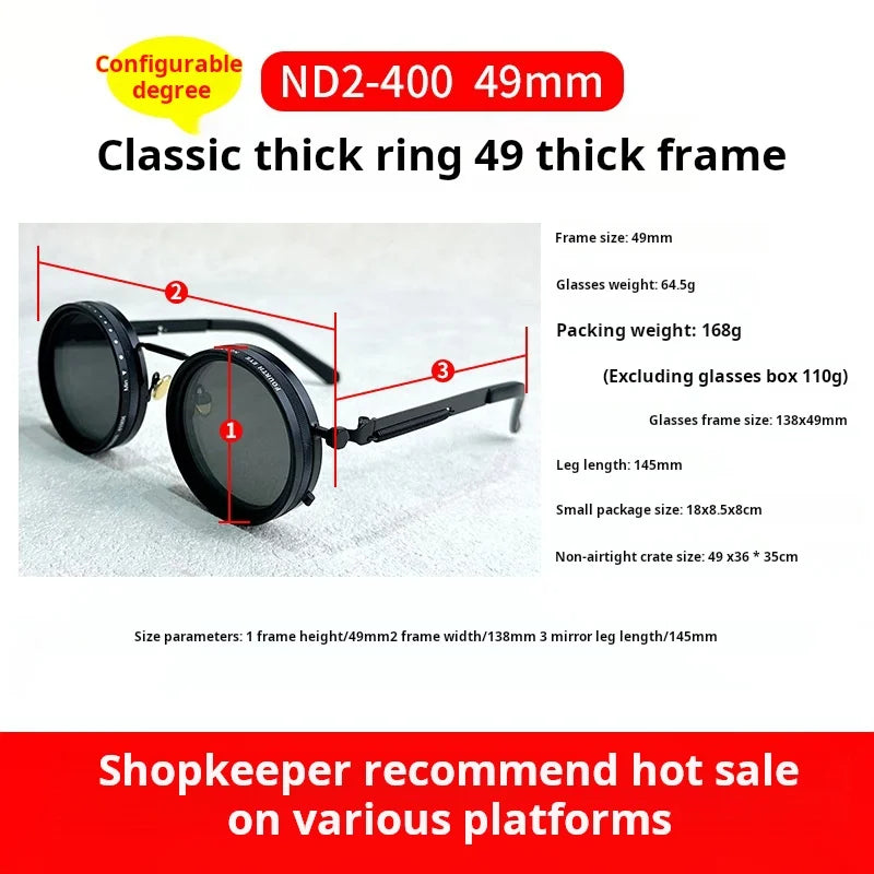 Lunettes de soleil de pêche à gradation réglable à 9 niveaux ND2-400 lunettes de soleil polarisées UV anti UV filtre ND avec ensemble de étuis à lunettes