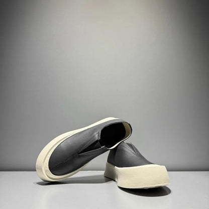 Hommes respirant mode personnalité en cuir véritable bas plate-forme mocassins marche hommes haute rue confortable sans lacet chaussures