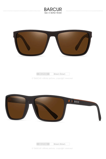 BARCUR Design-Lunettes de soleil polarisées TR90 pour homme et femme, accessoire de sport léger, protection UVAB