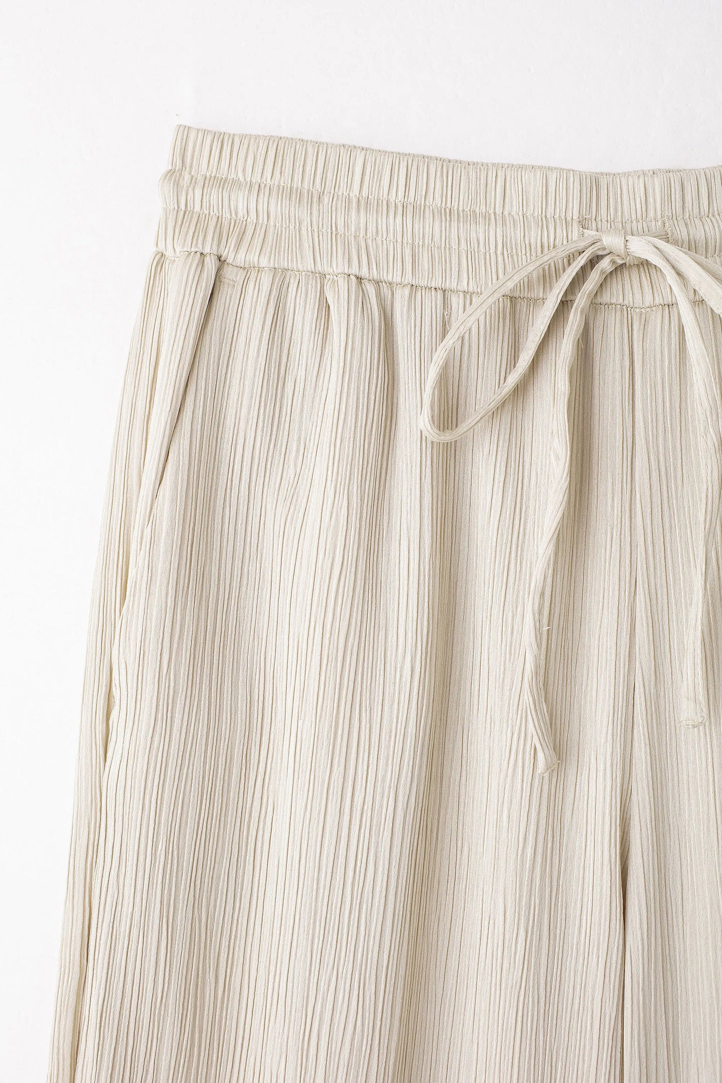 TRAFZA 2024 femmes 2 pièces ensemble taille élastique poche plis décorer pantalon à jambes larges + solide simple boutonnage fente ourlet Blouse haut