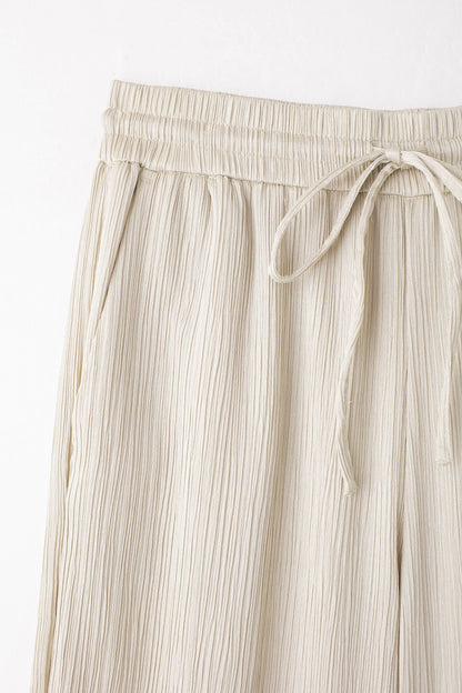 TRAFZA 2024 femmes 2 pièces ensemble taille élastique poche plis décorer pantalon à jambes larges + solide simple boutonnage fente ourlet Blouse haut