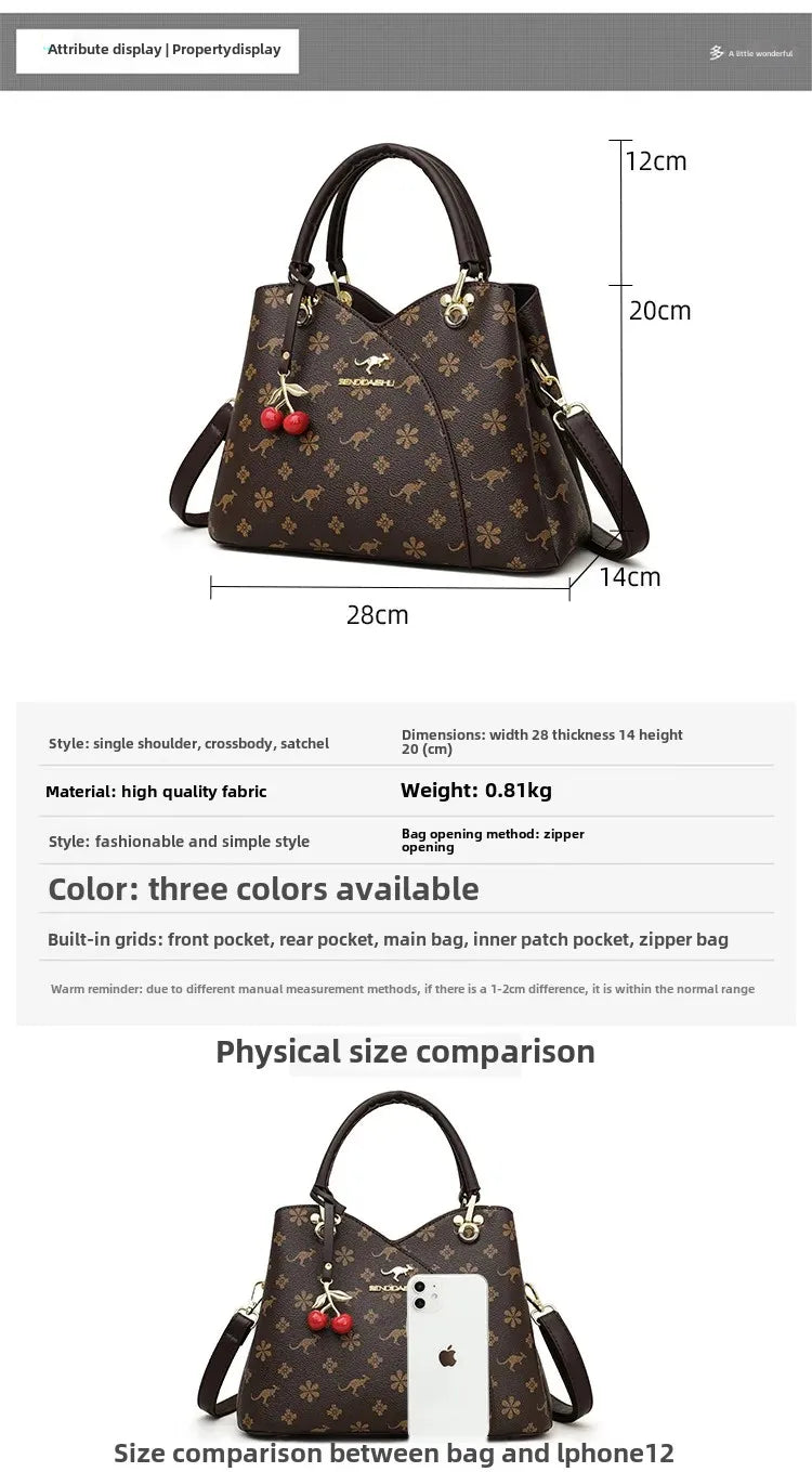 Kangourou femmes sac à main épaule sac à bandoulière automne nouveau Style à la mode maman sac grande capacité fermeture à glissière dames sac à main