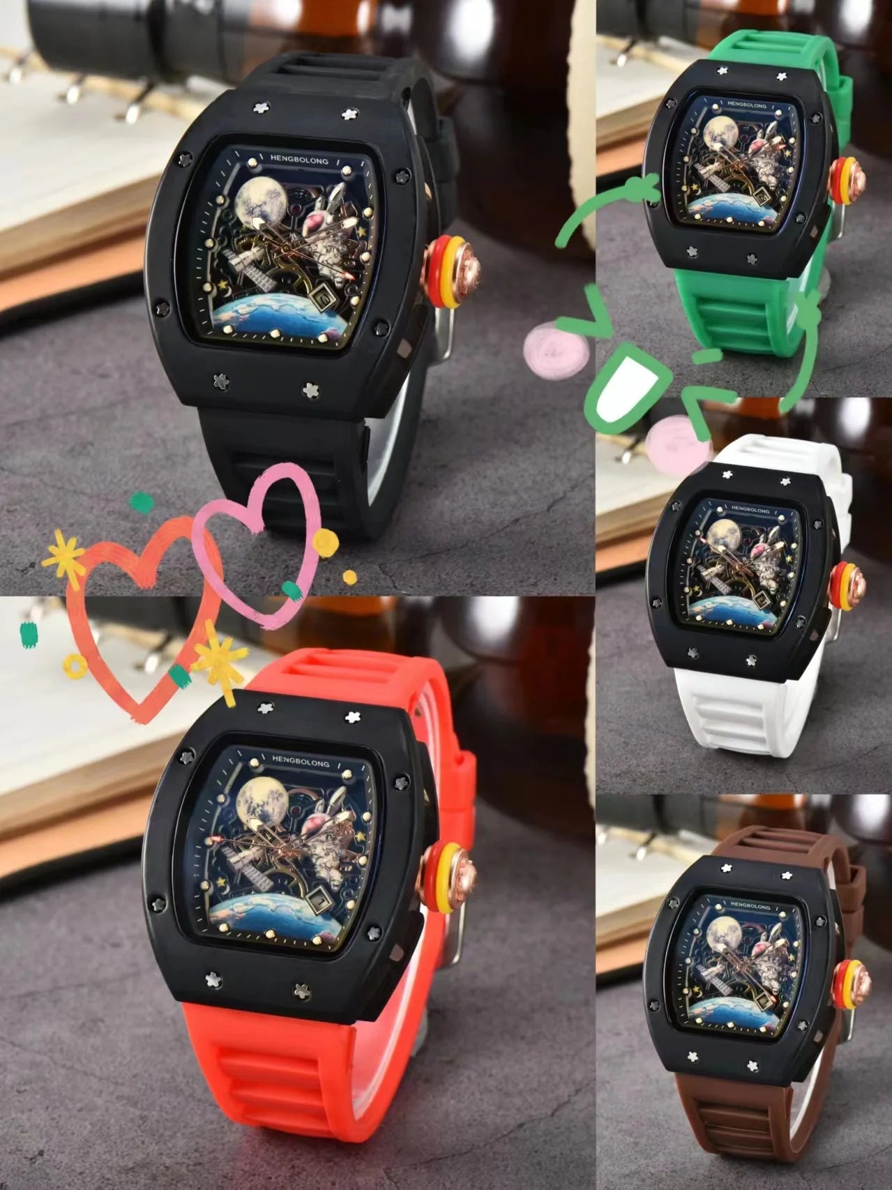 Bande de mode de luxe Tonneau hommes montre lumineuse étanche Date Sport haute qualité montres à Quartz hommes en acier AAA hommes montre-bracelet