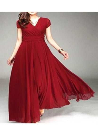 Robe moulante élégante à manches courtes en mousseline de soie pour femmes, robes de soirée bohèmes pour femmes, robe d'été sexy pour dames, 2022