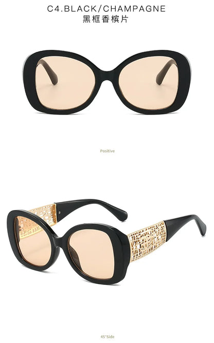 Lunettes de soleil tendance haut de gamme pour femmes et hommes, résistantes aux UV, rétro, personnalisées pour l'extérieur