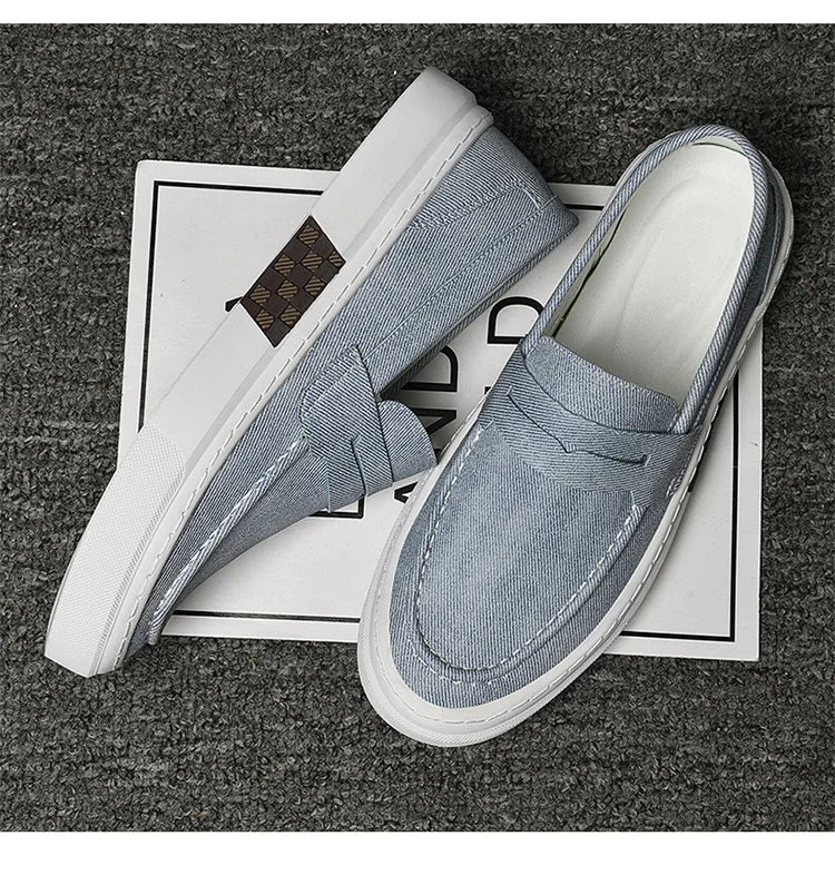 Mocassins d'été pour hommes, chaussures décontractées vertes faites à la main, chaussures de marche pour hommes, chaussures de conduite polyvalentes à semelle épaisse