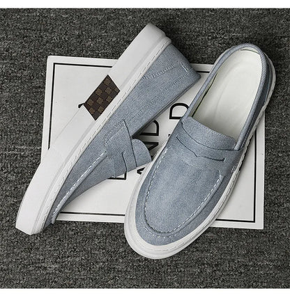 Mocassins d'été pour hommes, chaussures décontractées vertes faites à la main, chaussures de marche pour hommes, chaussures de conduite polyvalentes à semelle épaisse