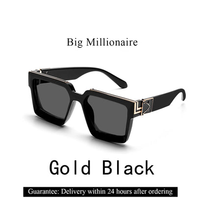 Ruiao rétro noir millionnaire nuances lunettes de soleil de luxe 2025 pour hommes concepteur célèbre marque carré lunettes de soleil homme femmes lunettes de soleil