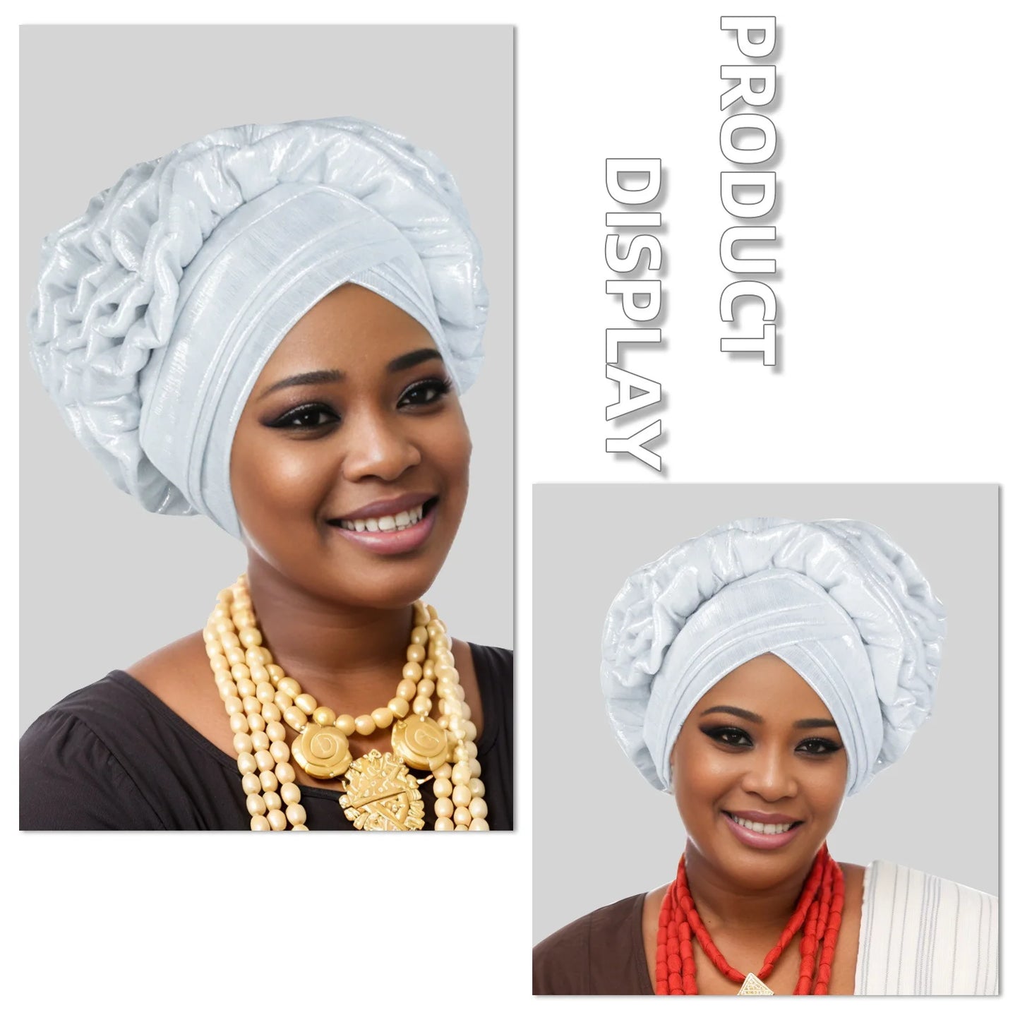 Turban Africain à Volants et artificiel astiques pour Femme, Couvre-chef de Mariage, Cravate de Sauna, Équipement de ix, Chapeau, Nigeria