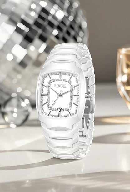 LIGE 2025 TOP montre pour femme élégante étanche mode dames horloge créative bracelet en céramique montre pour femmes cadeau Relogio Feminino