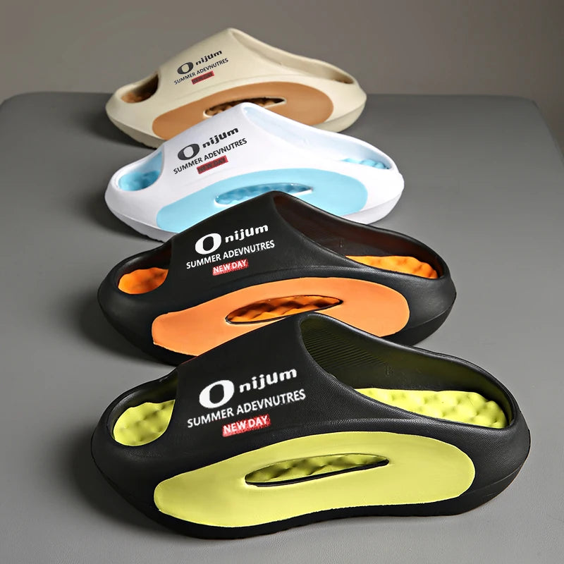 Pantoufles d'été décontractées pour hommes et femmes, Style Couple, pantoufles de plage en plein air, antidérapantes et Anti-odeur, nouvelle collection 2025