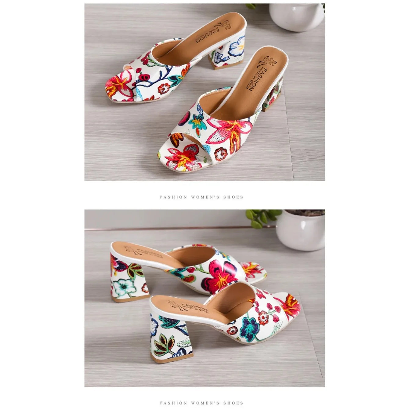 Pantoufles d'Été à Talons Épais pour Femme, Chaussures de Haute Qualité, Parka Ouverte, Décontractées, Grande Taille