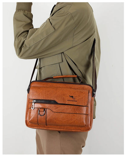 Sacs de messager de marque kangourou de luxe hommes en cuir sac à bandoulière décontracté pour hommes marron noir sac à bandoulière d'affaires sac à main masculin