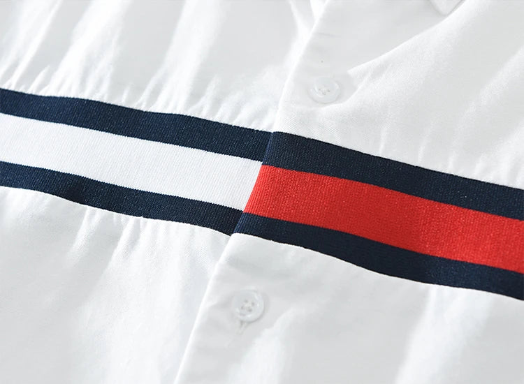 Chemise Patchwork blanche pour hommes, en coton, ample, à manches longues, à la mode, nouvelle collection printemps 2024