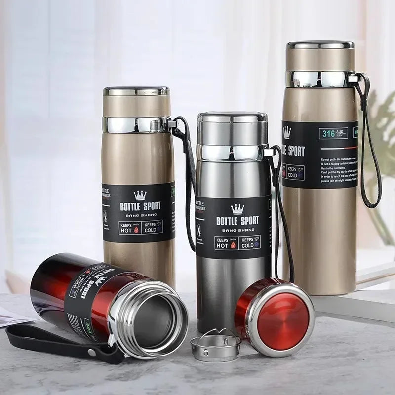 Bouteille d'eau thermique garder la bouteille d'eau froide et chaude Thermos pour café thé flacons sous vide bouteille Thermos en acier inoxydable cadeaux