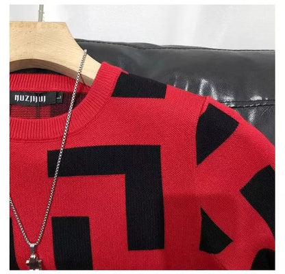 Polo BS été nouveaux hommes mince Vintage à manches courtes tricot t-shirt rayé imprimé col rond graphique t-shirts pour hommes Camiseta Masculina