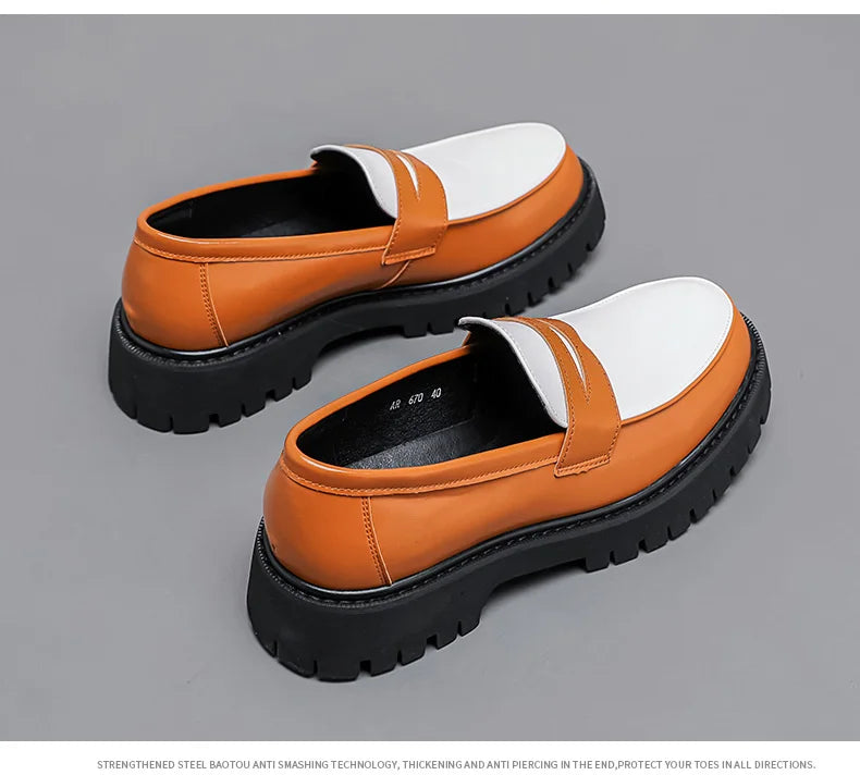 Chaussures en cuir à grosse tête pour hommes, chaussures d'affaires confortables, chaussures décontractées, style britannique, fête itude, social, mode, hommes, taille 38-46