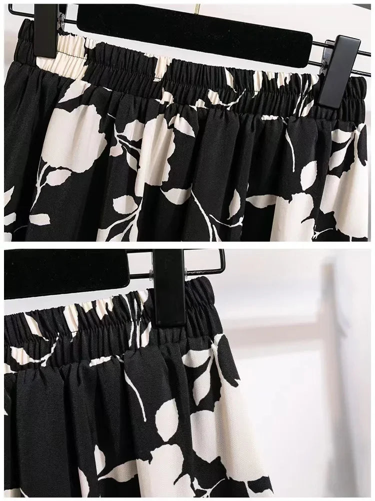 Grande taille femmes taille haute minceur hanche couvrant Maxi jupe été à la mode Rose demi-longueur jupe princesse manches Polo Nec