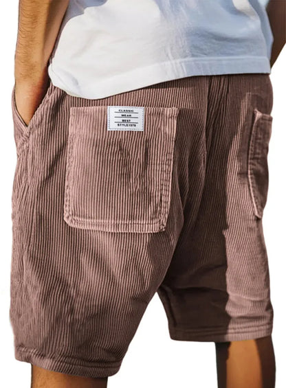 2025 hommes Stand poche décontracté plage Shorts solide velours côtelé Shorts mâle cordon demi pantalon Sexy hommes vêtements grande taille S-5XL