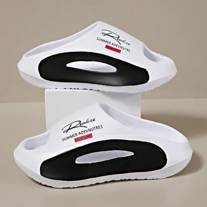 Pantoufles de Couple, vêtements d'extérieur d'été, sandales de plage antidérapantes à semelles épaisses, sandales pour hommes et femmes