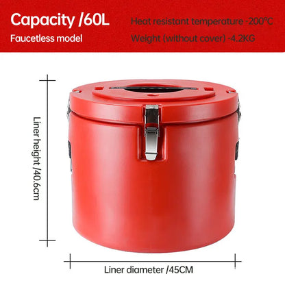 Boîte à lunch isolée pour aliments, restaurant en libre-service, grande capacité, récipient de stockage des aliments, ensemble E27, 4-7-15-30-60L, 5 pièces