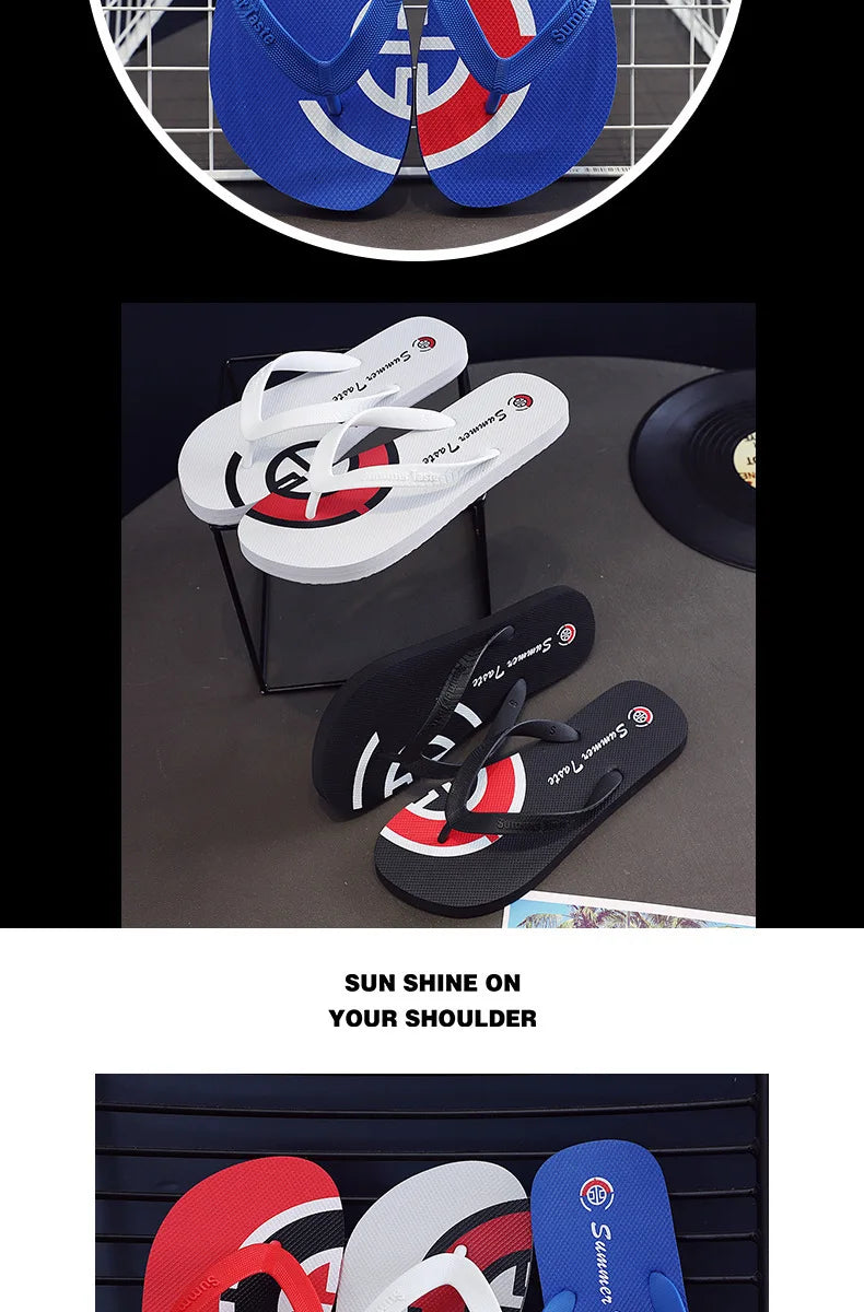 Nouveaux tongs antidérapantes pour hommes, sandales de plage tendance pour couples, motifs uniques, diapositives d'été unisexes durables pour l'extérieur, pour vêtements décontractés