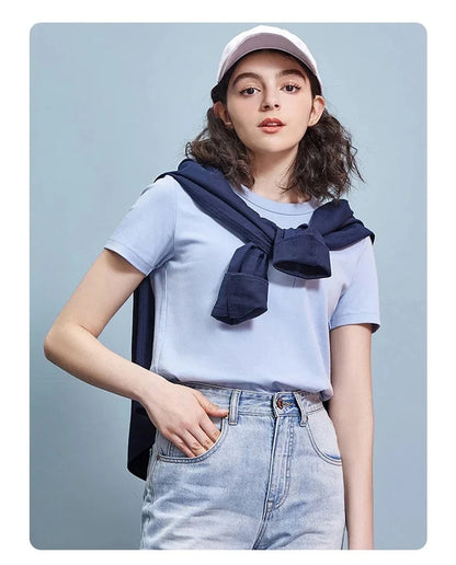 T-shirt manches courtes homme, uni et décontracté, 100% coton, 12 pièces, été