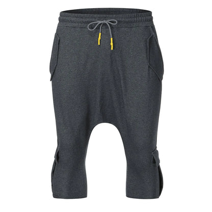 Pantalon de survêtement décontracté pour hommes, tendance Hip Hop en Europe et en amérique, ample, solide, sport de rue, Harlan, court, vêtements pour hommes