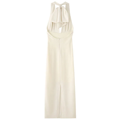 TRAF femmes robes licou blanc col en v profond dos nu robes longues Maxi soirée robes de soirée de mariage robes de bal élégantes 2025