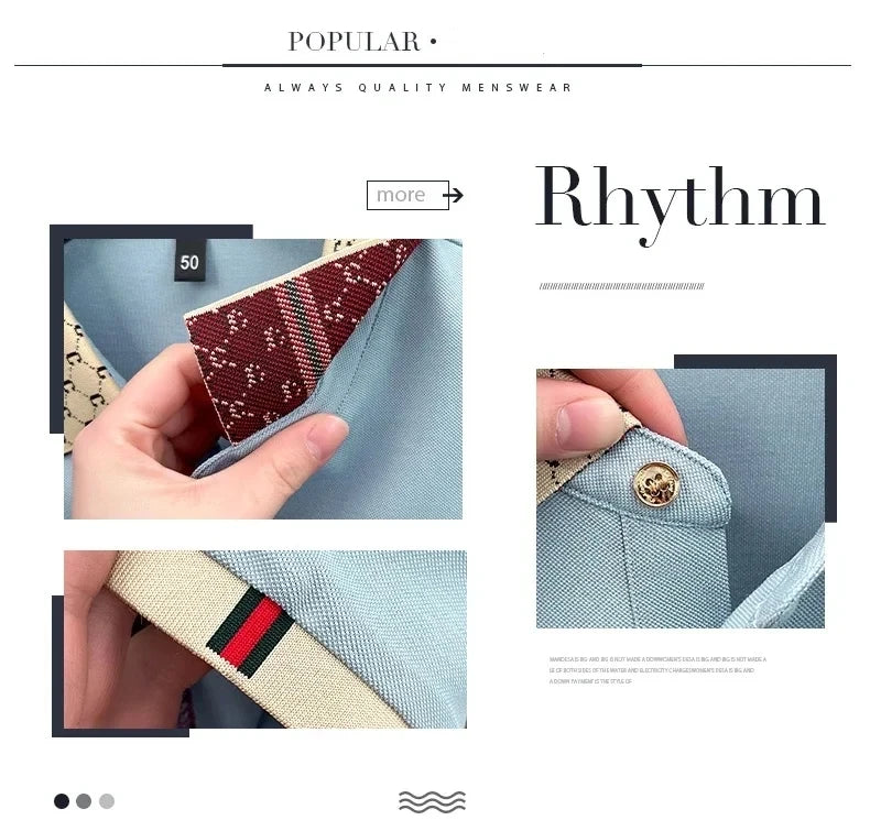 Marque de luxe B lettre en relief polo à manches courtes hommes été léger respirant nouvelle mode couleur bloquée revers T-shirt