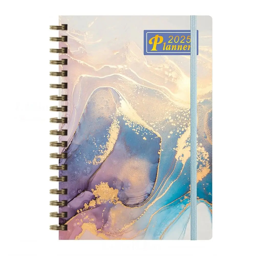 Anglais A5 Agenda livre à faire liste prendre des Notes 2025 calendrier planificateur bloc-Notes 12 mois Agenda hebdomadaire académique 365 jours bloc-Notes