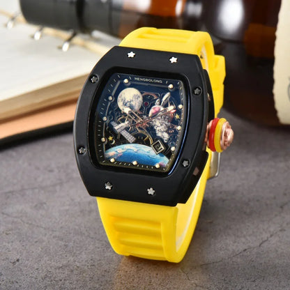 Bande de mode de luxe Tonneau hommes montre lumineuse étanche Date Sport haute qualité montres à Quartz hommes en acier AAA hommes montre-bracelet