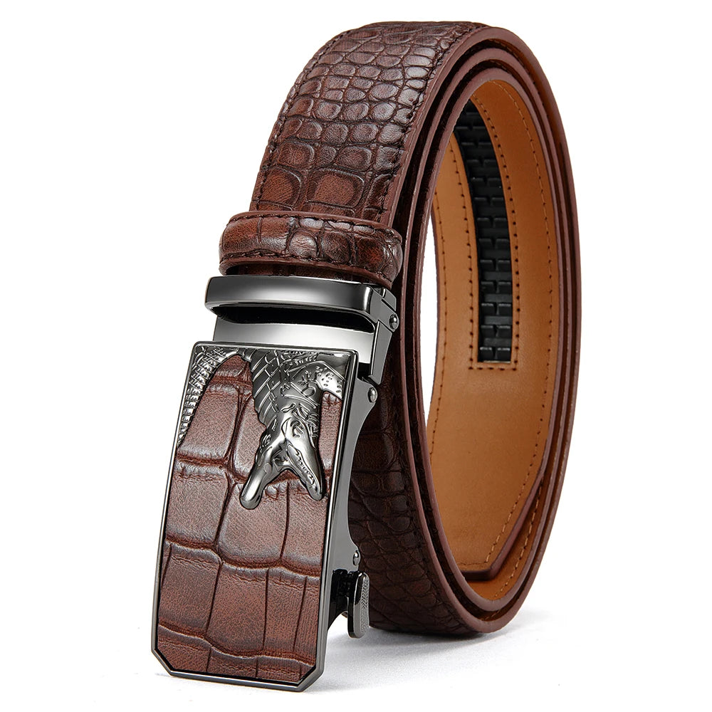 Ceinture en cuir PU pour hommes, ceinture à boucle automatique à la mode pour les affaires populaires, ceinture masculine de haute qualité