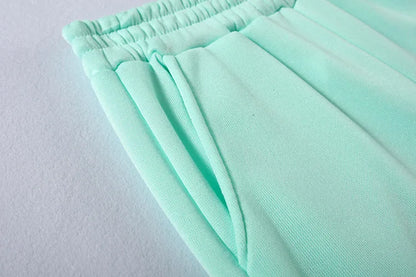 Survêtement d'hiver pour femmes, ensemble deux pièces, sweat à capuche surdimensionné, pantalon de survêtement, couleur unie, vêtements de sport | Ensemble pantalon sweat-shirt décontracté