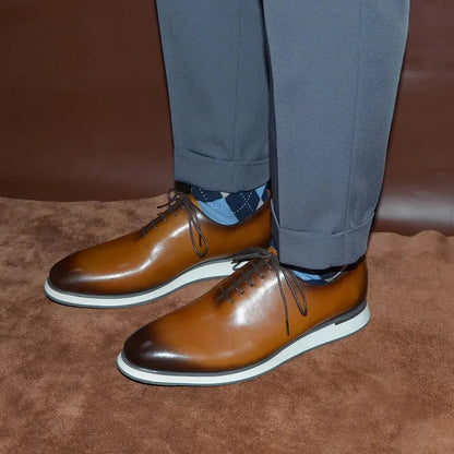 Baskets en cuir véritable naturel pour hommes, chaussures plates à lacets, élégantes, décontractées, qualité supérieure, luxe, mode automne, 03/fête, 2024