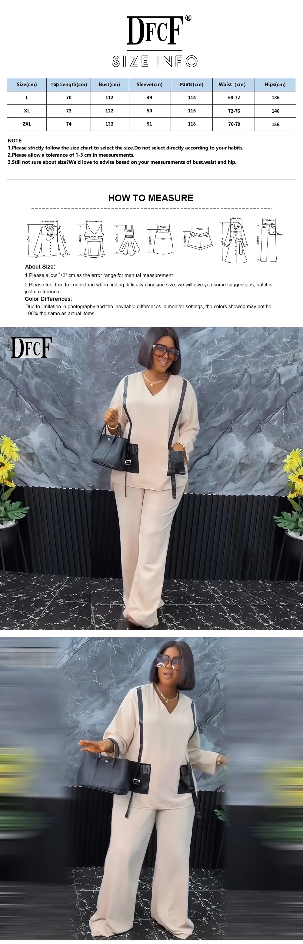 Ensemble deux pièces africain pour femme, pantalon long, ample, noir, poche, col en V, manches longues, grande taille, costume de vacances, sexe, nouveau, 2024