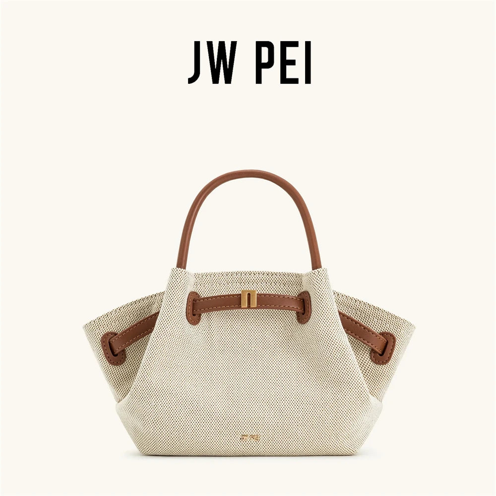 JW PEI 2025New femmes toile marron bandoulière sac à bandoulière Mini cuir végétalien sac fourre-tout sac à main boulette sac en cuir de haute qualité