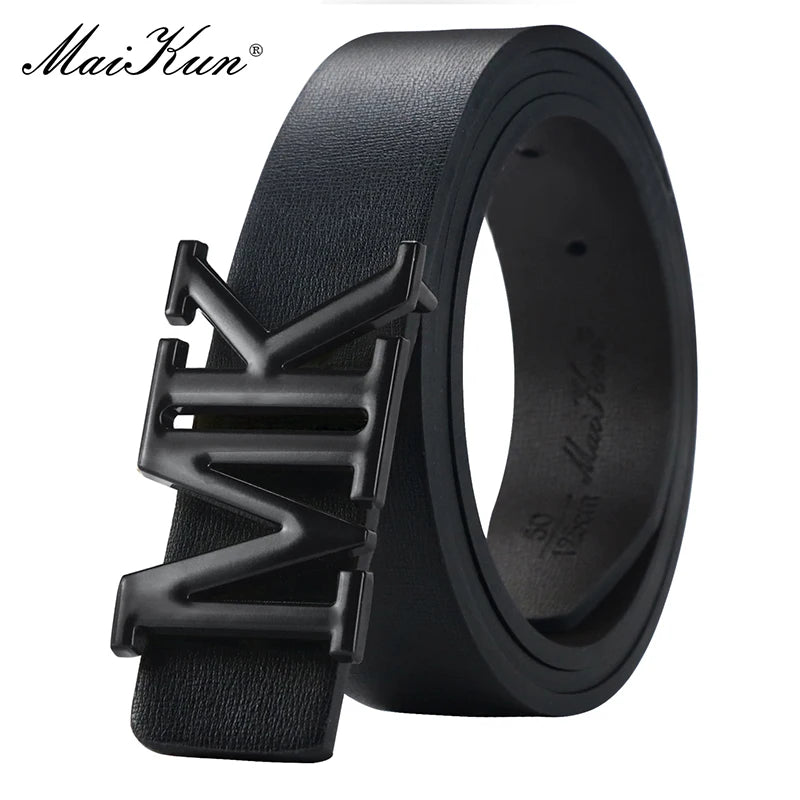Maikun Ceinture réversible en cuir PU pour homme avec boucle noire rotative pour la Saint-Valentin