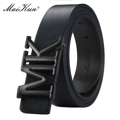 Maikun Ceinture réversible en cuir PU pour homme avec boucle noire rotative pour la Saint-Valentin