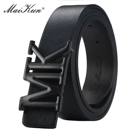 Maikun Ceinture réversible en cuir PU pour homme avec boucle noire rotative pour la Saint-Valentin
